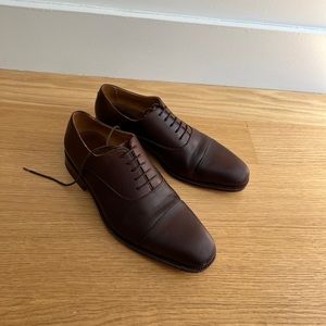 Meermin Brown Leather Oxford Dress Shoes Size 8 UK (Size 9 US)